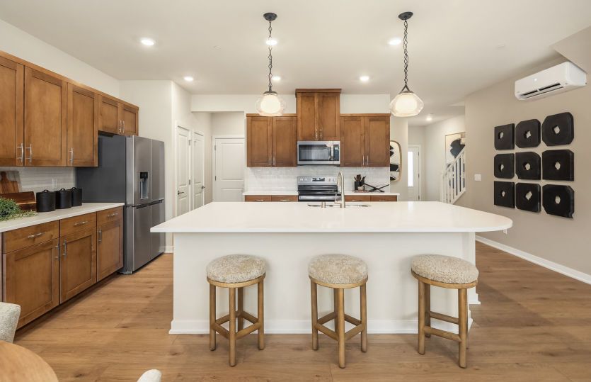 Kitchen with spacious eat-in island