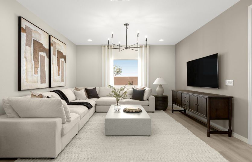 Spacious gathering space in the single-story Nectar.