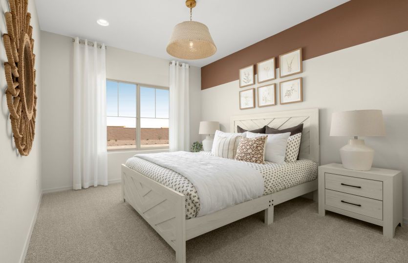 Spacious bedroom in the Nectar home design at Savio Ridge.