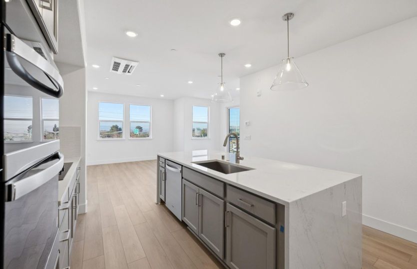 Open kitchen and gathering area