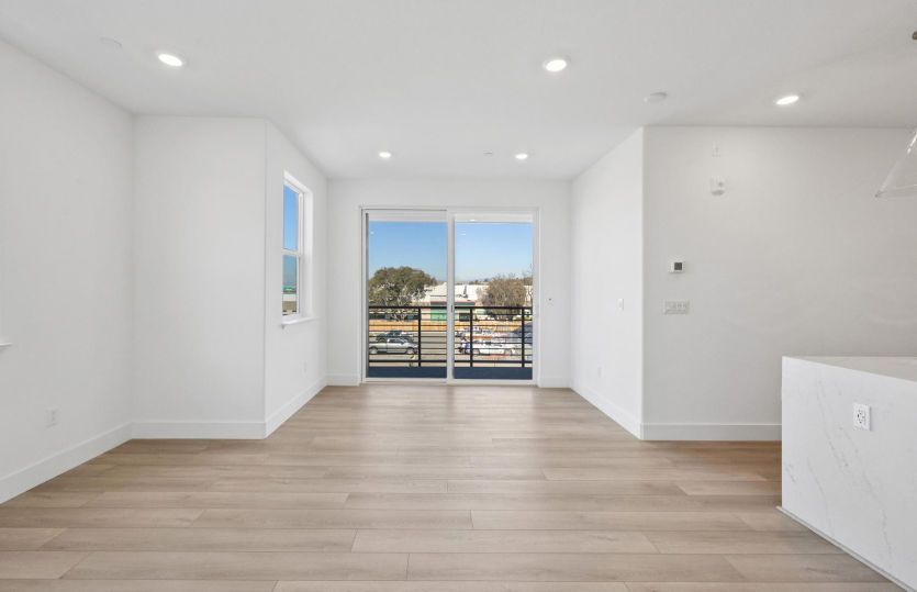 Open main living area with access to patio