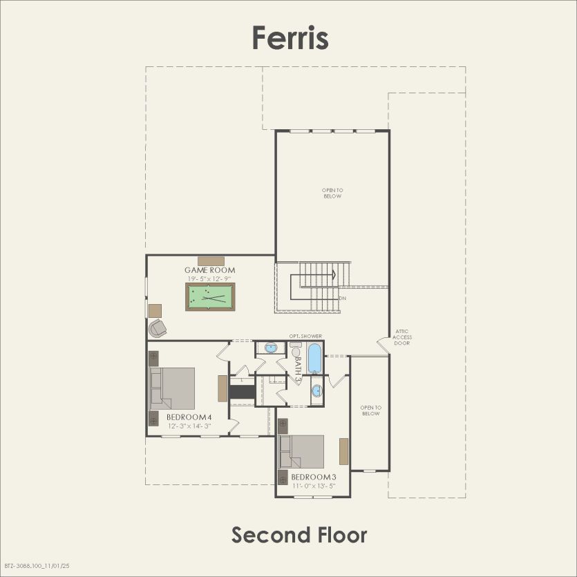 Second Floor 4 br / 3 ba