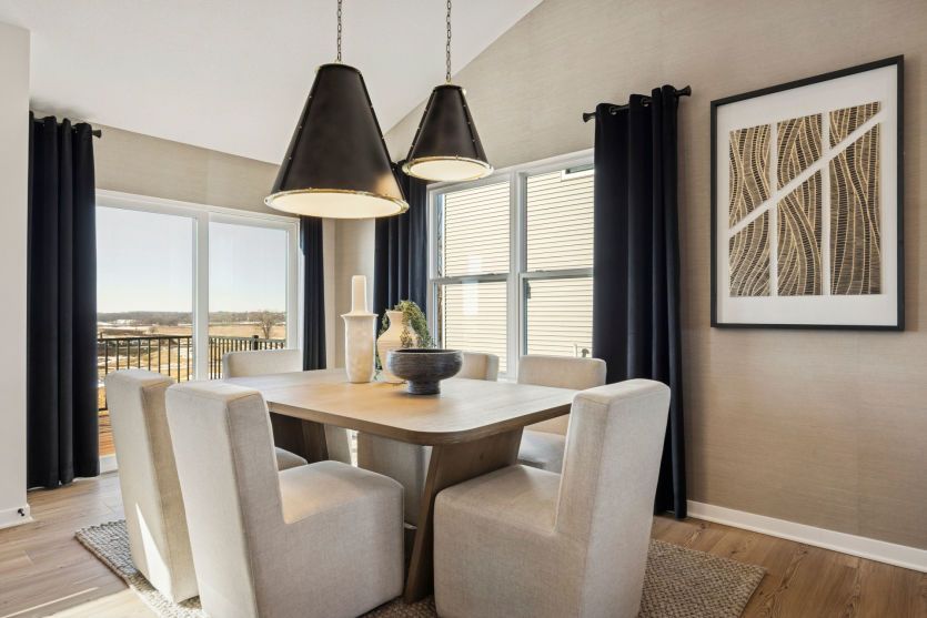 Casual dining area with a warm, inviting atmosphere.