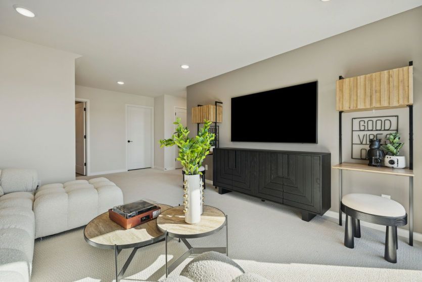 The lower level, perfect for entertaining or simply relaxing.
