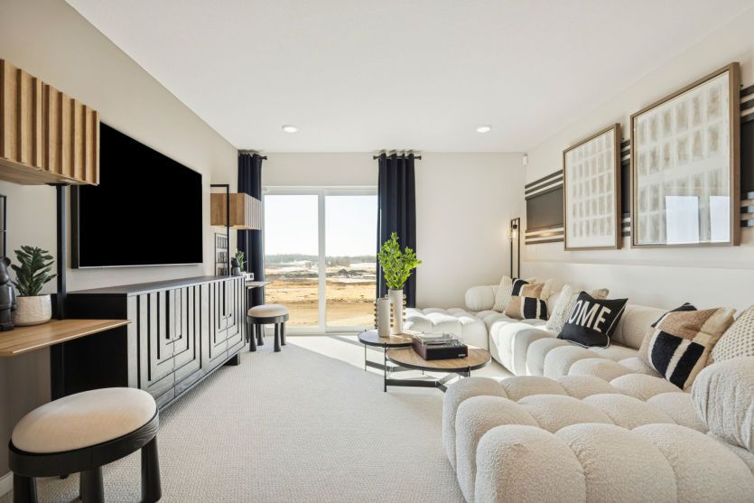 The lower level, perfect for entertaining or simply relaxing.