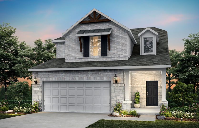 The Crested Butte, a two-story home with 2-car garage, shown with Home Exterior W