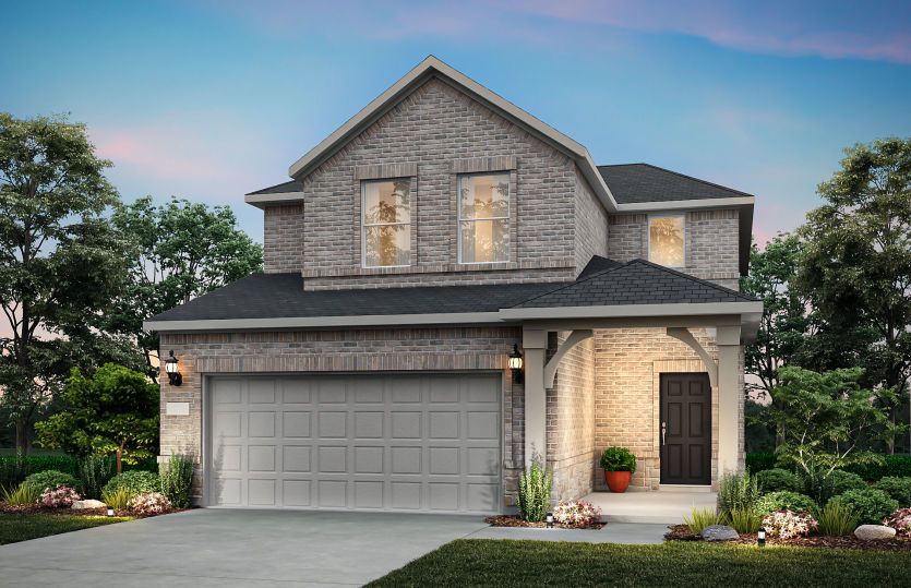The Crested Butte, a two-story home with 2-car garage, shown with Home Exterior V