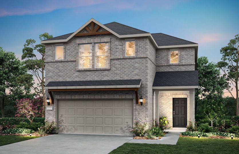The Ouray, a two-story home with 2-car garage, shown with Home Exterior R