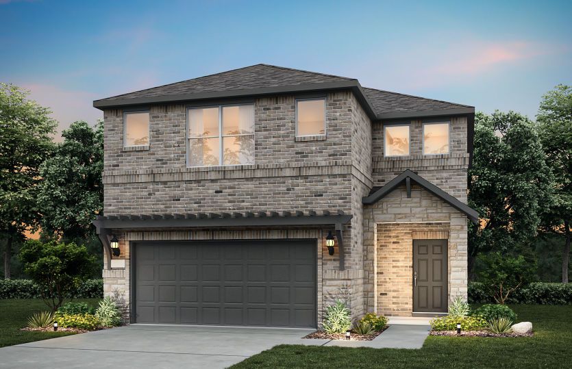 The Ouray, a two-story home with 2-car garage, shown with Home Exterior Y