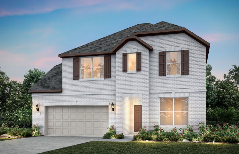 The Wheeler, a two-story home with 2-car garage, shown as Home Exterior B