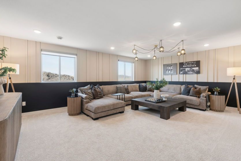 The lower level, perfect for entertaining or simply relaxing.