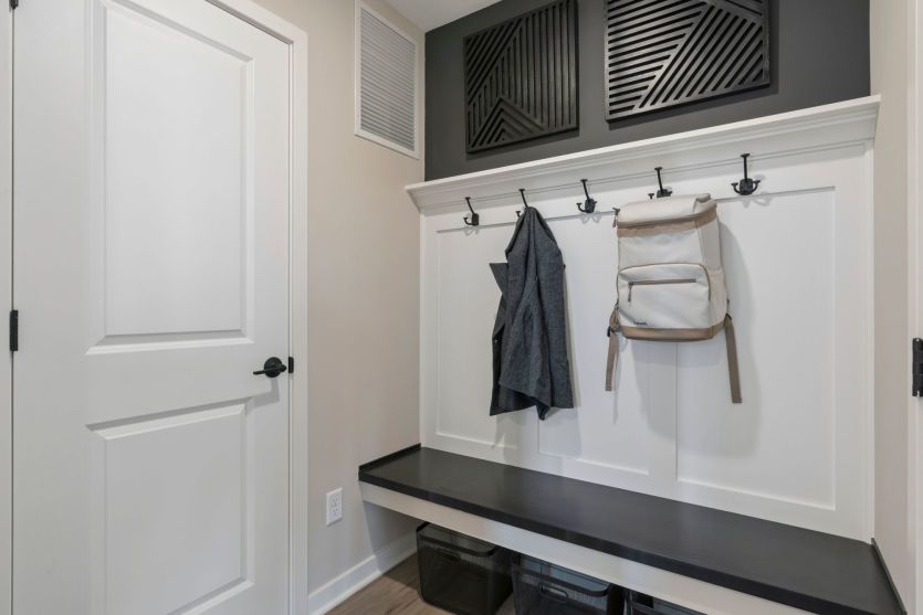 The functional boot bench as you come in from the garage.