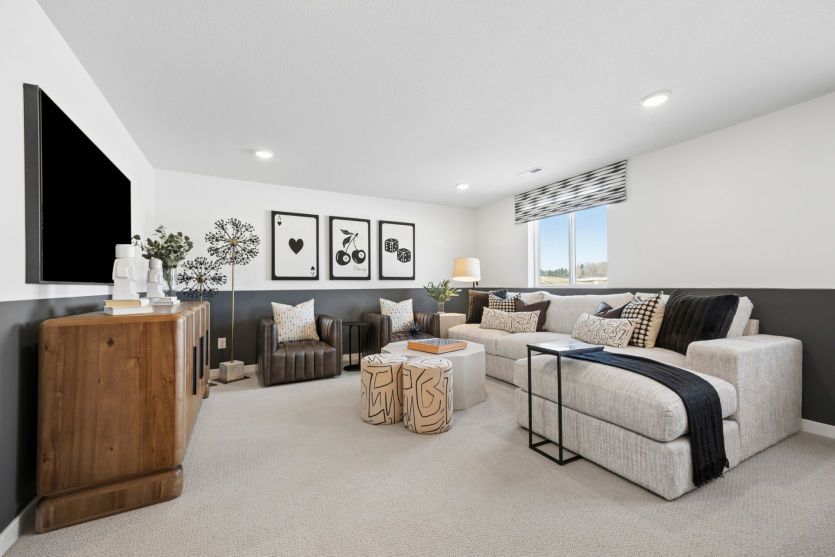 The lower level: ready for entertaining, relaxing, or anything in between.