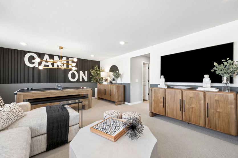 The lower level: ready for entertaining, relaxing, or anything in between.