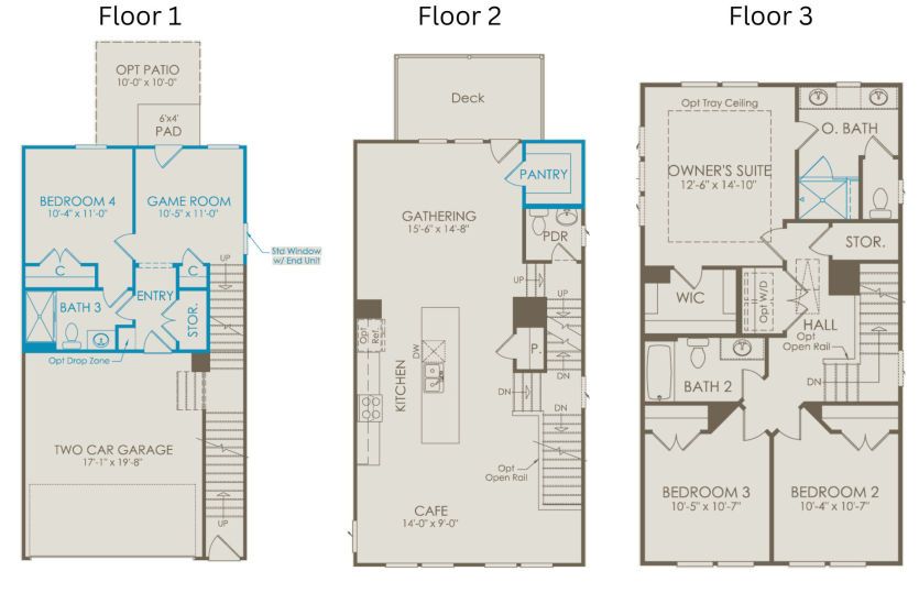 Floor Plan Level 1, Level 2 & Level 3