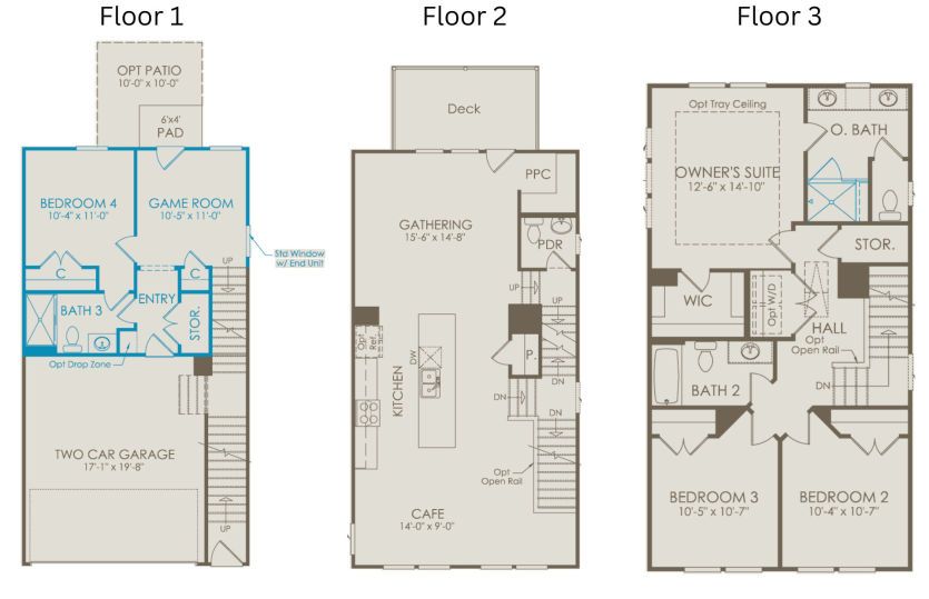 Floor Plan Level 1, Level 2 & Level 3