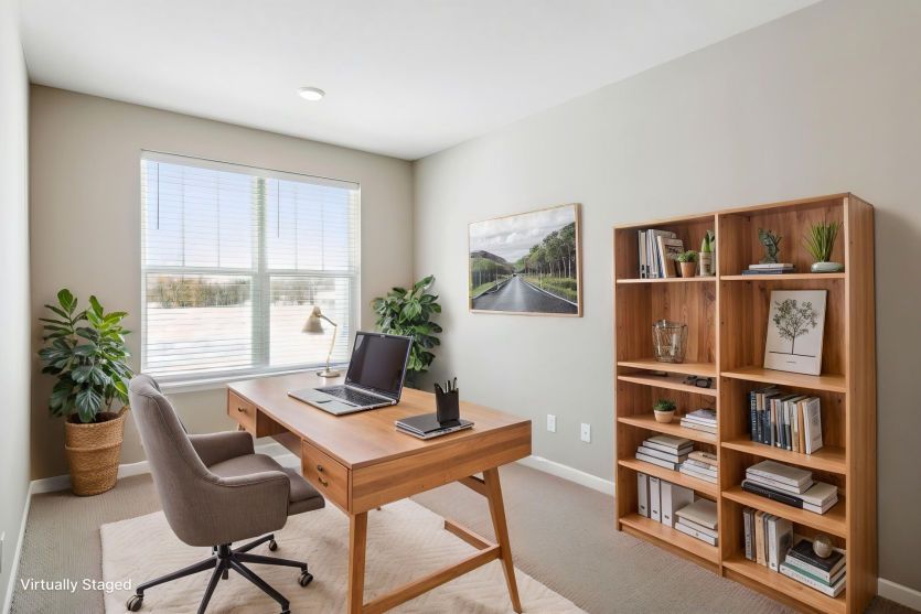 The main level flex room, perfect for a home office.