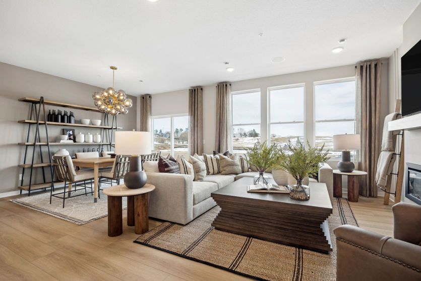 The rooms flow seamlessly from one to the next.