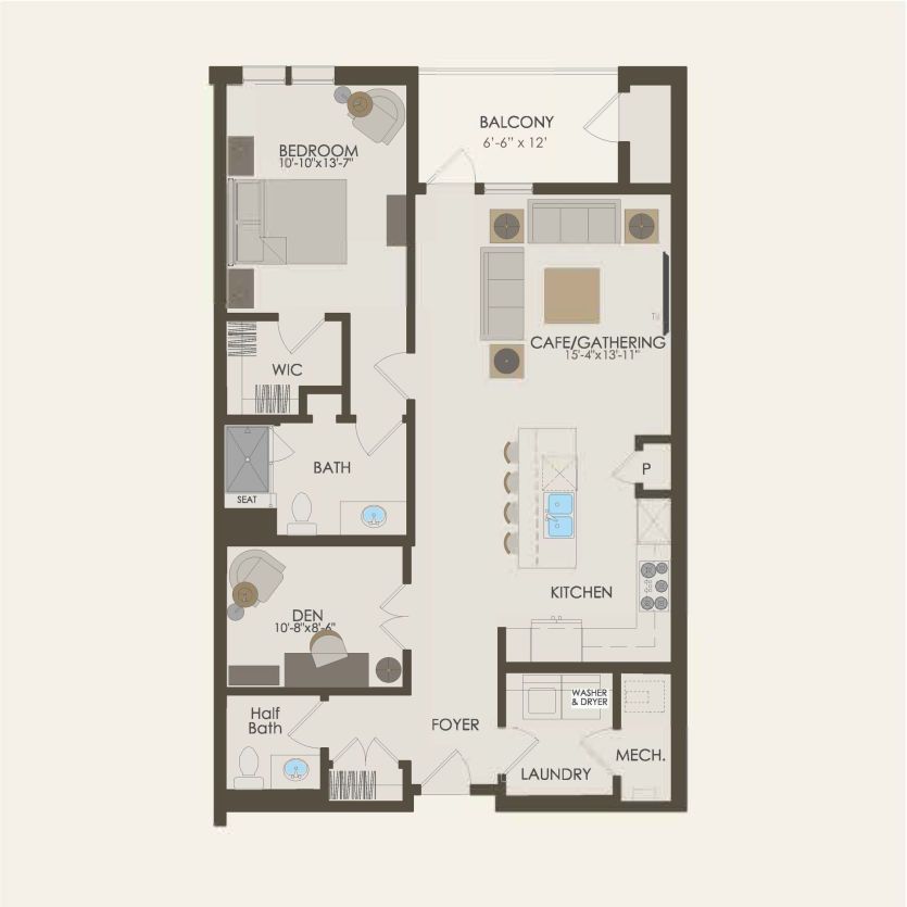 First Floor 1 br / 1.5 ba