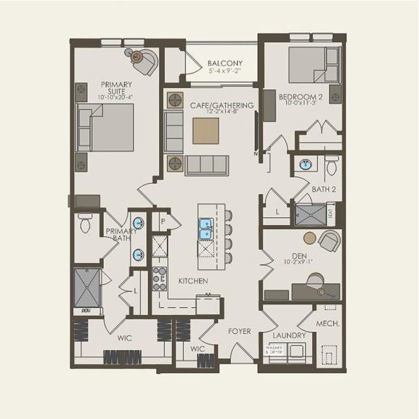 First Floor 2 br / 2 ba