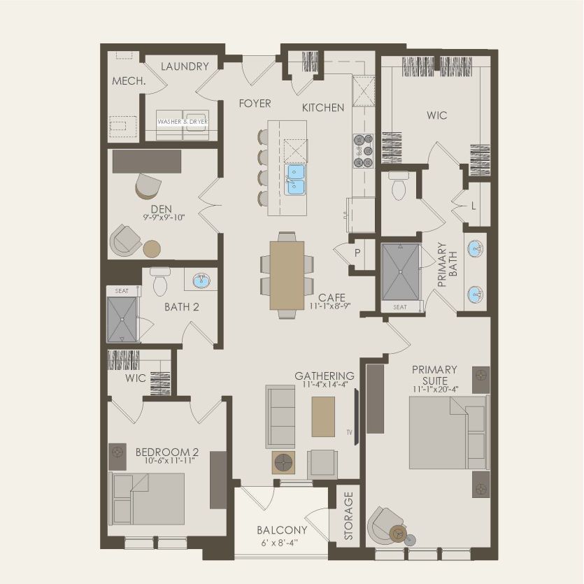 First Floor 2 br / 2 ba