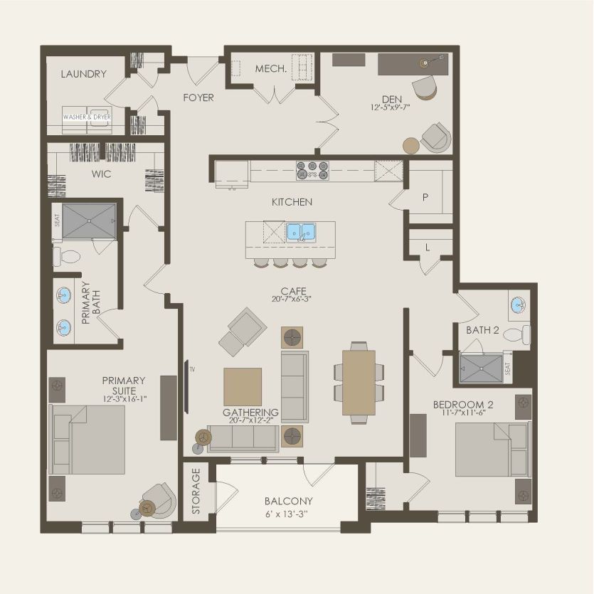 First Floor 2 br / 2 ba