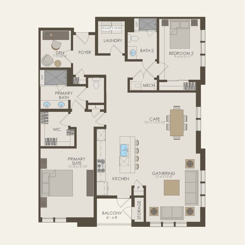 First Floor 2 br / 2 ba