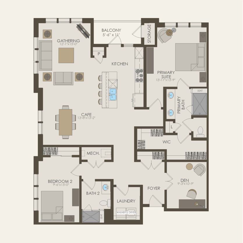 First Floor 2 br / 2 ba