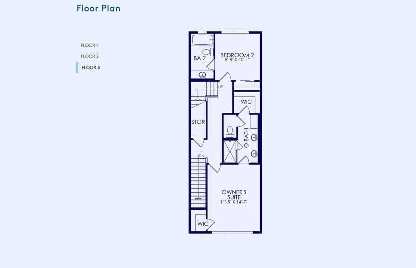 Plan C Floor Plan, Quick Move-In Home, Floor 3