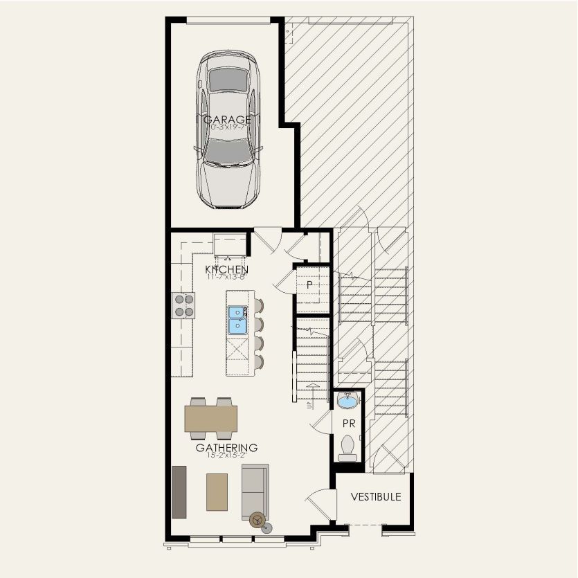 First Floor 3 br / 2.5 ba