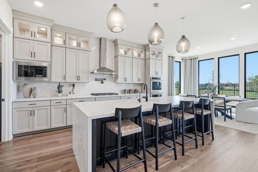 Kitchen with Waterfall Islands