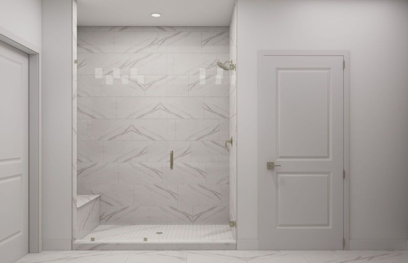 Frameless Glass Shower in the Primary Bath