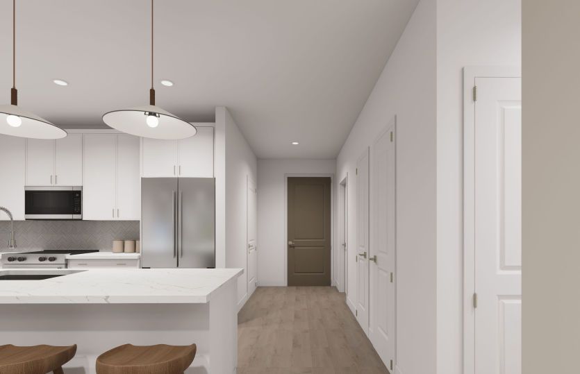 Entryway Opens to the Kitchen, Dining and Gathering Room