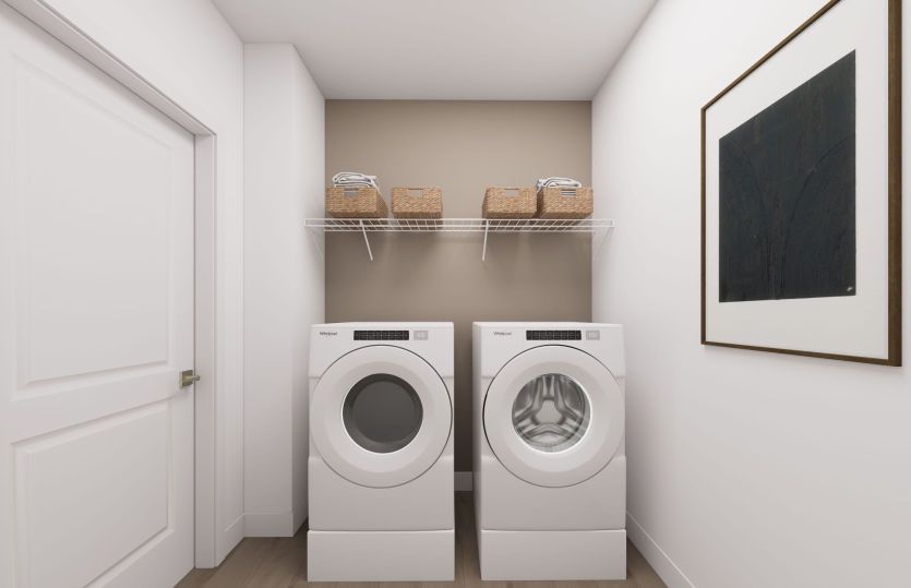 Laundry Room Provides Additional Storage Space