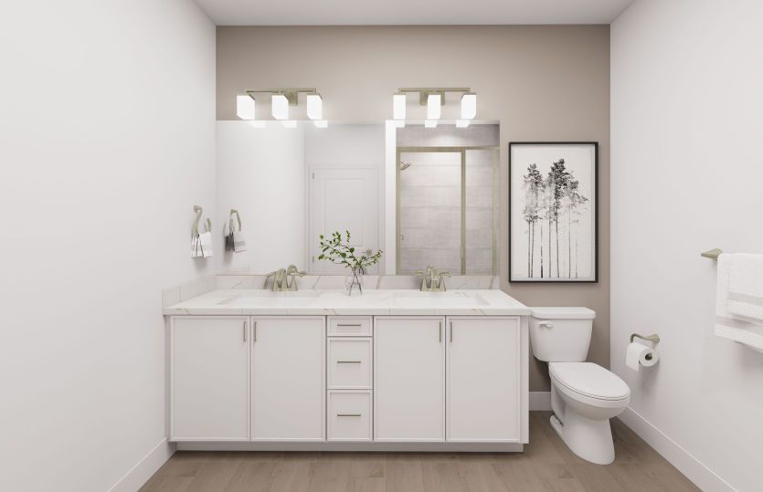 Secondary Bath with Dual Basin Vanity