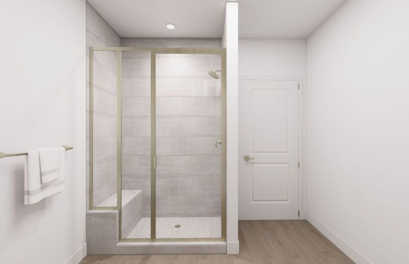 Framed Glass Shower in the Secondary Bath