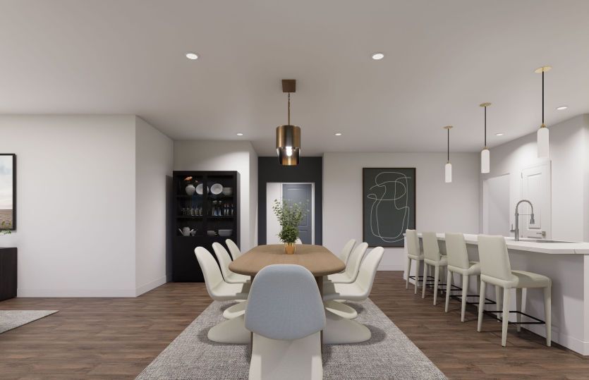 Dining Opens to the Kitchen and Gathering Room