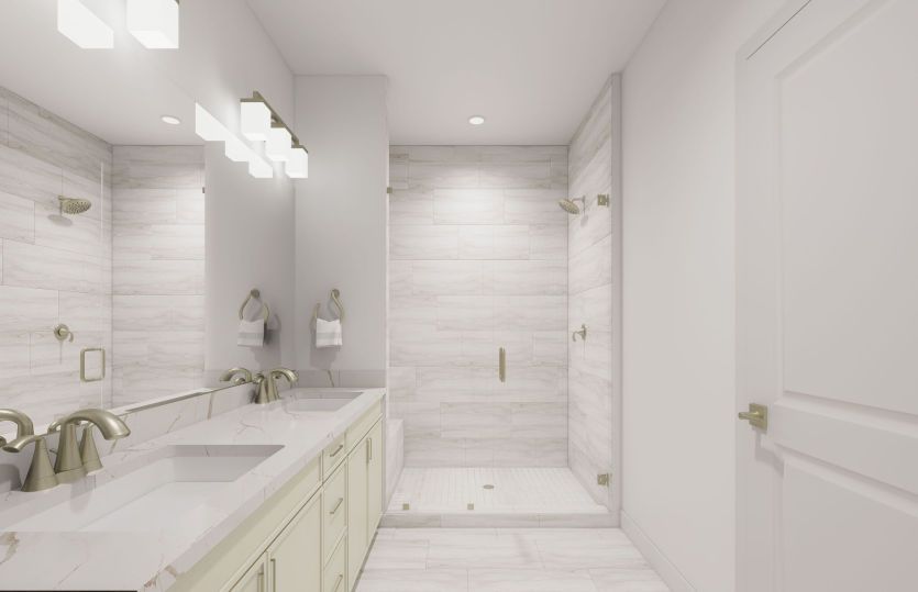Primary Bath with Frameless Glass Shower