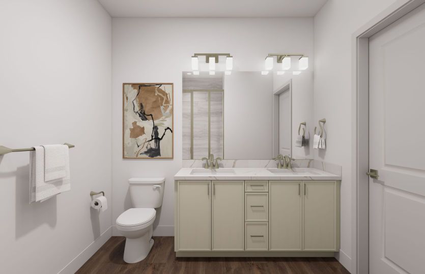 Secondary Bath with Dual Basin Vanity