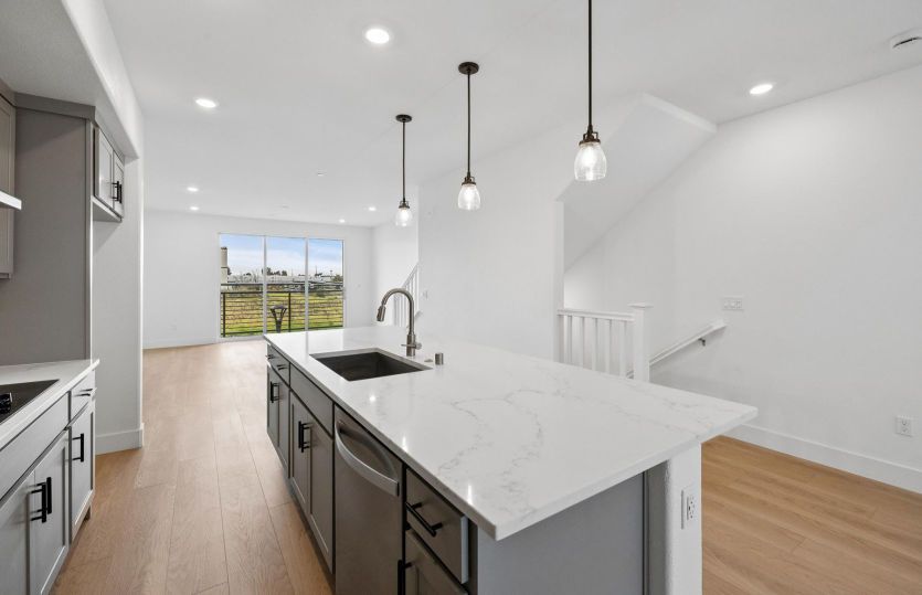 Open kitchen with large central island