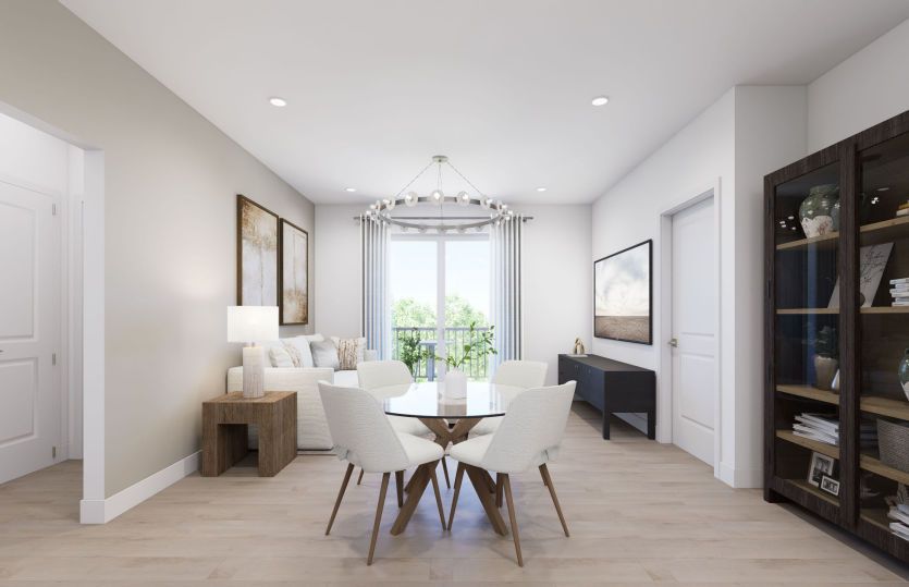 Dining Opens to Kitchen and Gathering Room