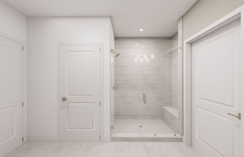 Frameless Glass Shower in the Primary Bath
