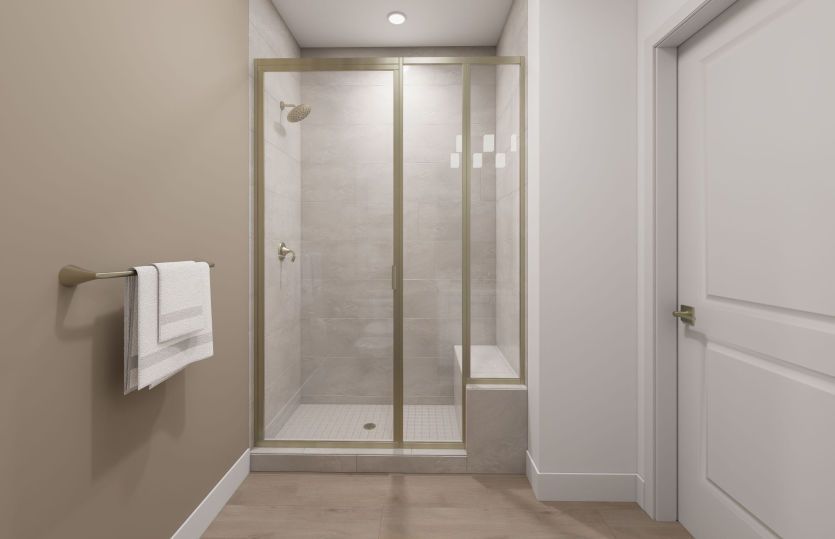 Framed Glass Shower in the Secondary Bath