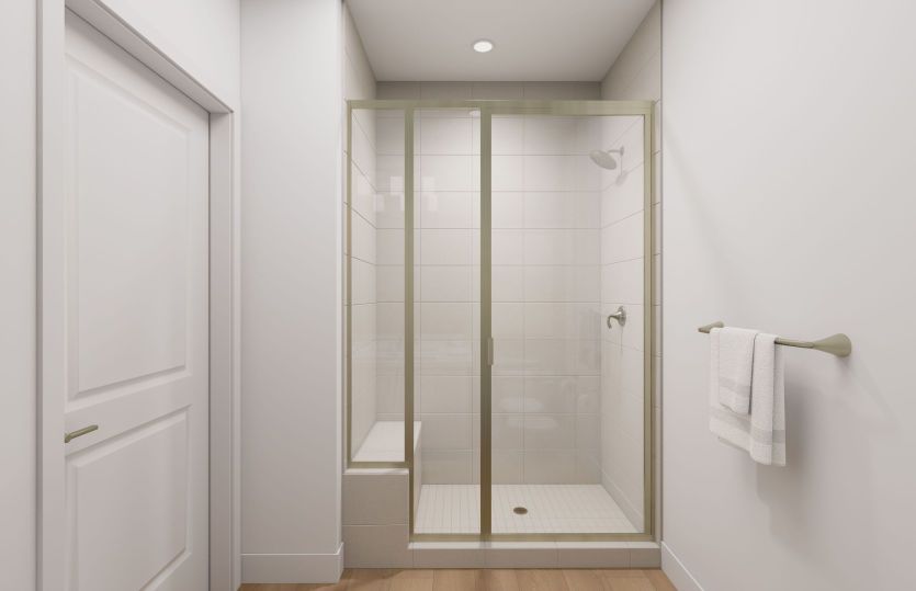 Framed Glass Shower in the Secondary Bath