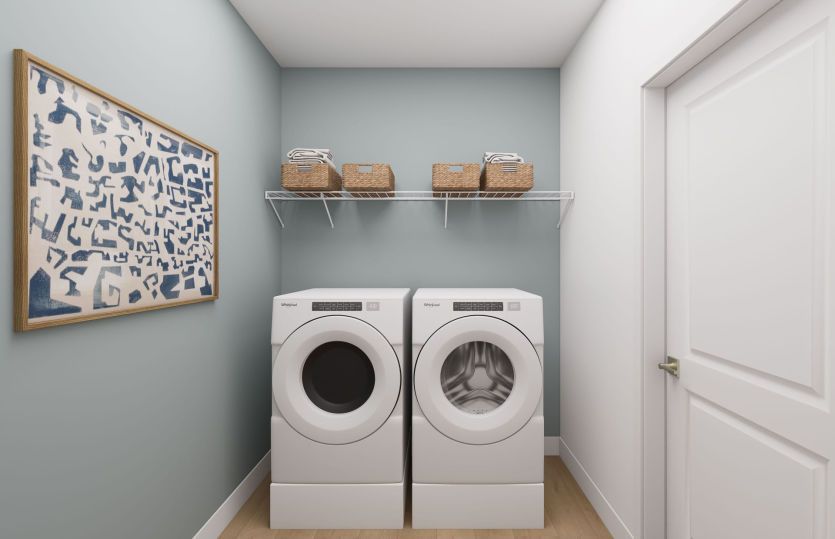 Laundry Room Provides Additional Storage