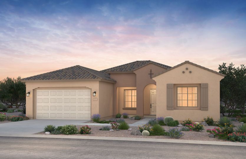 Salerno home exterior A with decorative details like shutters and trim.