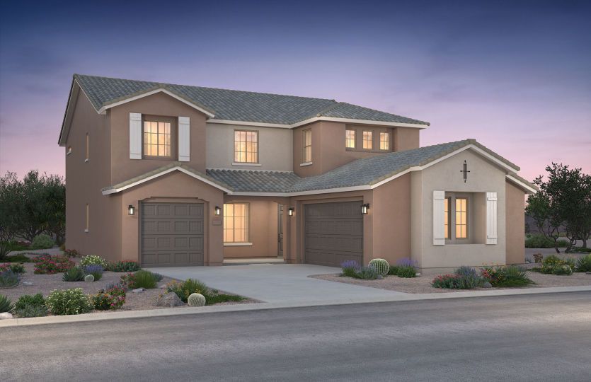 The Starwood shown in the home exterior A option, complete with window shutters and more.