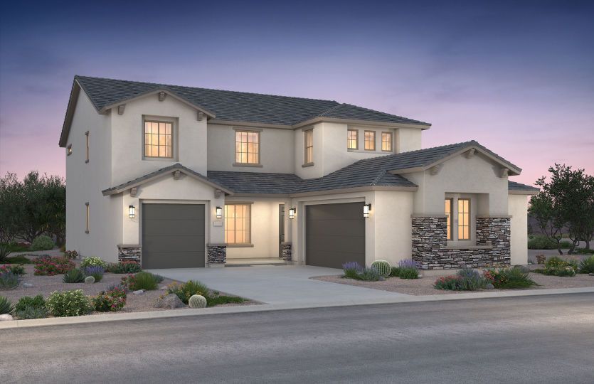 The Starwood shown in the home exterior B option, complete with beautiful accent stone.