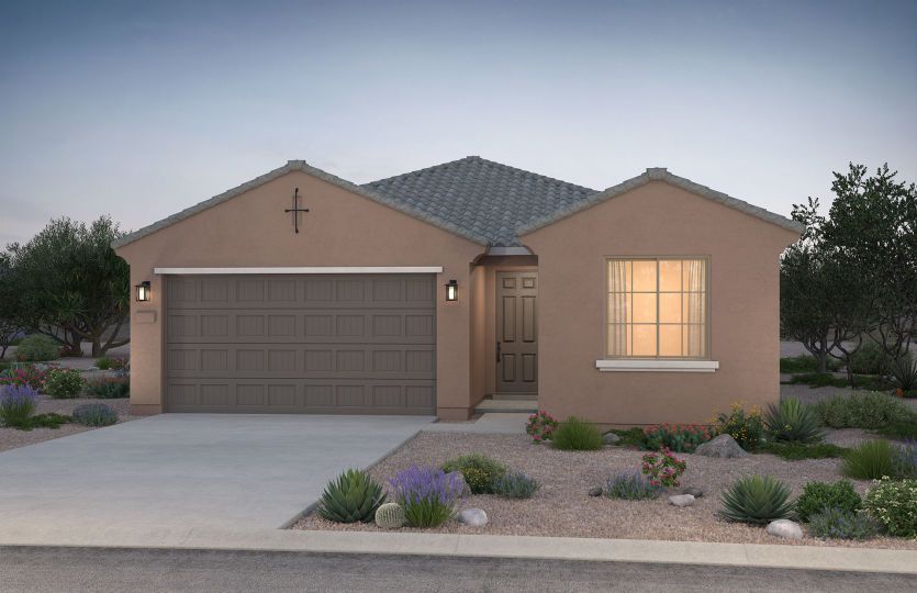 Home Exterior A of the Verbena design offers a simple but clean look and the option for several diff