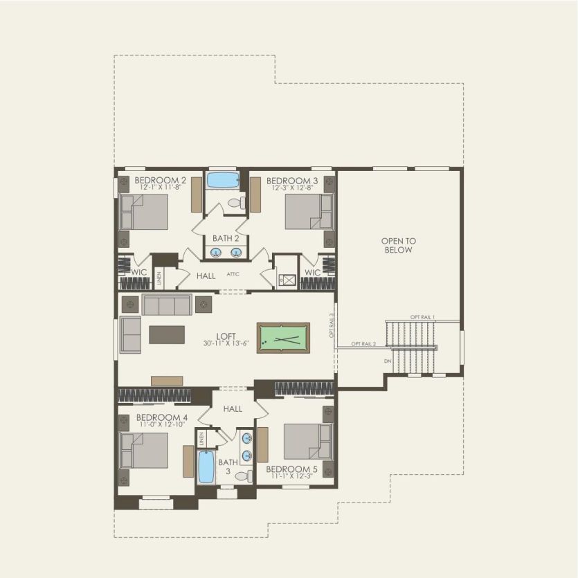 Second Floor 5 br / 3.5 ba